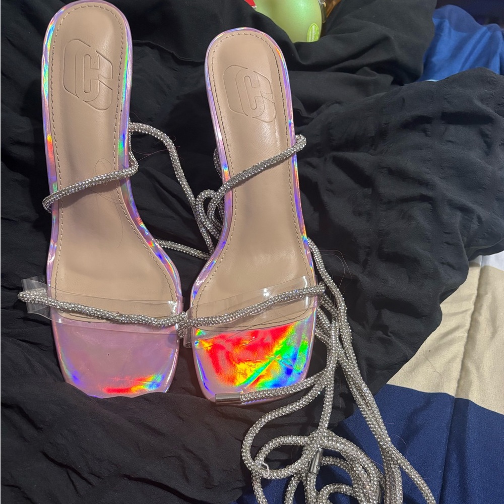 Holographic Strappy Women's Sandals